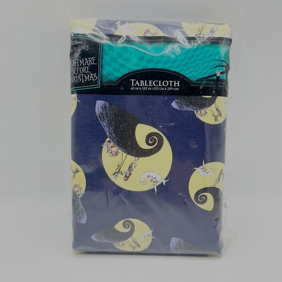 Nightmare Before Christmas Halloween Table Cloth Rectangle Flannel Back 60”x102” - Picture 6 of 6